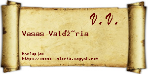 Vasas Valéria névjegykártya