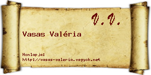 Vasas Valéria névjegykártya